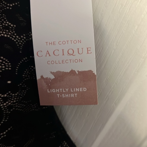 Cacique Black Lace Light Lined TShirt Bra - Picture 3 of 4